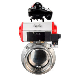 Затвор дисковый поворотный WBV3131E-2W-T-H Ду20 Ру10 резьбовой, пищевая нержавеющая сталь 304, уплотнение – EPDM, с пневмоприводом PA-DA-052, пневмораспределителем 4M310-08 AC220V и БКВ APL-210N