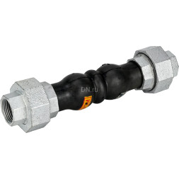 Компенсатор резиновый CR-N17-T Ду50 Ру10/16, резиновая вставка (корпус) - NBR, тип присоединения - резьбовой, материал резьбовых элементов - чугун оцинкованный