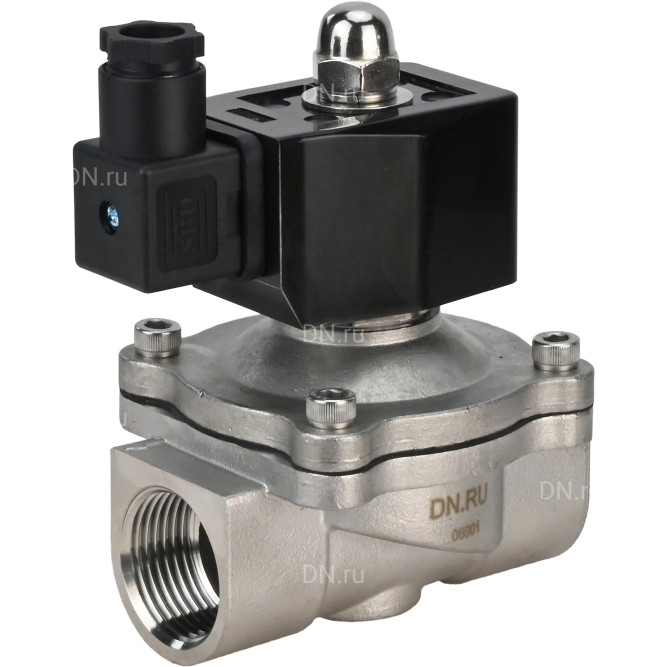 Клапан электромагнитный VS331-ET-NC-24VAC 1/2″ Ду15 Ру10 прямого действия двухходовой, корпус - сталь нержавеющая 304, присоединение - внутренняя резьба, уплотнение - EPDM, нормально-закрытый, катушка - 24 В AC в Хабаровске