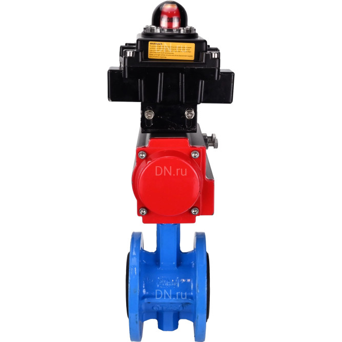 Затвор дисковый поворотный WBV1313E-2W-F-H Ду80 Ру16 фланцевый, корпус - чугун GGG40, диск - чугун GGG40, уплотнение - EPDM, с пневмоприводом PA-DA-105 и БКВ APL-410N EX в Хабаровске
