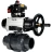 Кран шаровой BV4242E-FP-GRM-ISO Дн40 Ру10 полнопроходной, корпус - НПВХ, шар - НПВХ, уплотнение - EPDM, с пневмоприводом PA-DA-105-1, пневмораспределителем 4M310-08 DC24V и БКВ APL-410N EX в Хабаровске