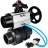 Кран шаровой BV4242E-FP-GRM-ISO Дн65 Ру10 полнопроходной, корпус - НПВХ, шар - НПВХ, уплотнение - EPDM, с пневмоприводом PA-DA-105-1, пневмораспределителем 4V320-08 AC220V и БКВ APL-210N в Хабаровске