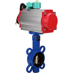 Затвор дисковый поворотный WBV1413E-2W-Fb-H Ду40 Ру16, корпус - чугун GGG50, диск - чугун GGG40, уплотнение - EPDM, с пневмоприводом PA-SA-083, пневмораспределителем 4M310-08 24В NAMUR и магнитным переключателем ALS200D