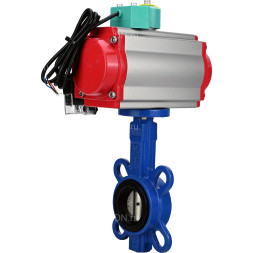 Затвор дисковый поворотный WBV1413E-2W-Fb-H Ду40 Ру16, корпус - чугун GGG50, диск - чугун GGG40, уплотнение - EPDM, с пневмоприводом PA-SA-083, пневмораспределителем 4M310-08 24В NAMUR и магнитным переключателем ALS200D