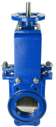 Задвижка шиберная GVKN1331N-2W-Fb-ISO Ду100 Ру10 двусторонняя, межфланцевая, шпиндель - невыдвижной, корпус - чугун GGG40, шибер - нержавеющая сталь 304, уплотнение - NBR, с ISO-фланцем и голым штоком, круглый шток 18, F10