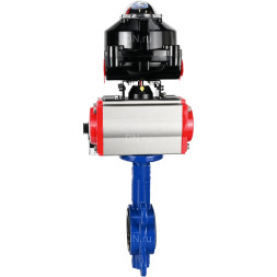 Затвор дисковый поворотный WBV1432E-2W-Fb-H Ду200 Ру16, корпус - чугун GGG50, диск - нержавеющая сталь 316L, уплотнение - EPDM, с пневмоприводом PA-DA-130 двойного действия, пневмораспределителем 4M310-08 AC220V, БКВ APL-510N-EX