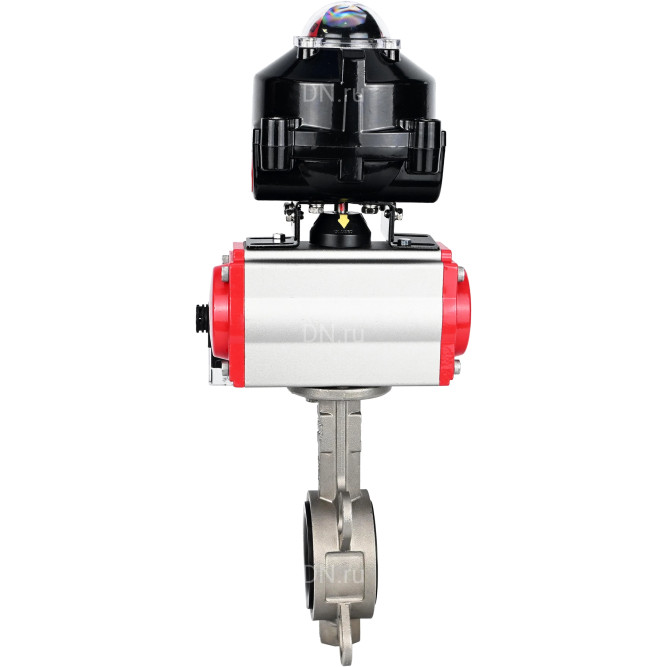 Затвор дисковый поворотный WBV3232E-2W-Fb-H Ду250 Ру16, корпус - нержавеющая сталь 316L, диск - нержавеющая сталь 316L, уплотнение - EPDM, с пневмоприводом PA-DA-140 двойного действия, пневмораспределителем 4M310-08 DC24V, БКВ APL-510N EX в Хабаровске