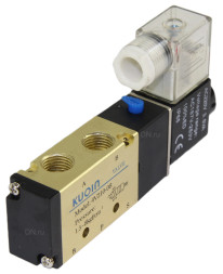 Пневмораспределитель 4V210-08 AC220V 1/4″ моностабильный, пятиканальный, для шиберных задвижек с пневмоцилиндром