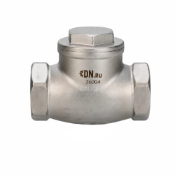 Клапан обратный VCT3232-T 1 1/2 Ду40 Ру16 ZGY резьбовой, поворотный, корпус - нержавеющая сталь CF8М/AISI 316, диск - нержавеющая сталь CF8М/AISI 316, уплотнение - PTFE