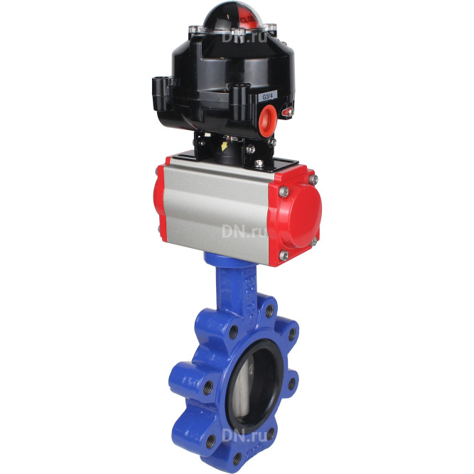 Затвор дисковый поворотный WBV1631E-2W-Fb-H Ду150 Ру16 LUG корпус - чугун QT450, диск - нержавеющая сталь 304, уплотнение - EPDM, с пневмоприводом PA-DA-105, пневмораспределителем 4M310-08 AC220V и БКВ APL-510N EX в Хабаровске