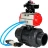 Кран шаровой BV4242E-FP-GRM-ISO Дн32 Ру10 полнопроходной, корпус - НПВХ, шар - НПВХ, уплотнение - EPDM, с пневмоприводом PA-DA-052, пневмораспределителем 4V320-10 AC220V и БКВ APL-210N в Хабаровске