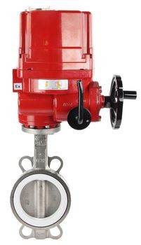 Затвор дисковый поворотный WBV3131P-2W-Fb Ду125 Ру16, корпус - нержавеющая сталь 304, диск - нержавеющая сталь 304, уплотнение - PTFE, с электроприводом QT-EX-015EM-O2-220VAC-У1 220В в Хабаровске