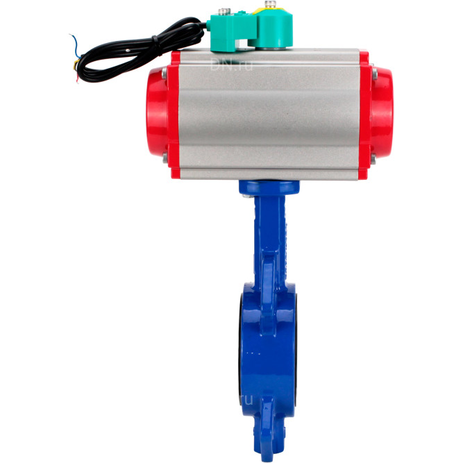 Затвор дисковый поворотный WBV1432E-2W-Fb-H Ду40 Ру16 корпус - чугун GGG50, диск - нержавеющая сталь 316L, уплотнение - EPDM, с пневмоприводом PA-DA-052, пневмораспределителем 4M310-08 AC220V и магнитным переключателем ALS200D в Хабаровске