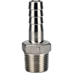 Штуцер елочка BF32-T-3/4-25 3/4″х25мм Ду20 Ру16 шланговый, корпус - нержавеющая сталь AISI 316 (CF8M), присоединение - наружная резьба/штуцер