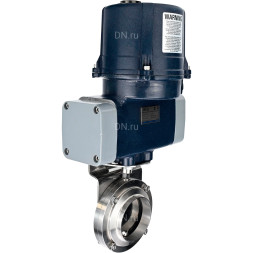Затвор дисковый поворотный WBV3131E-2W-W-H Ду20 Ру10 под приварку, корпус - пищевая нерж. сталь AISI 304, диск - нерж. сталь AISI 304, уплотнение - EPDM, с электроприводом четвертьоборотным QTSA-N-003EM-O0-220VAC с пружинным возвратом