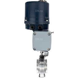 Затвор дисковый поворотный WBV3131E-2W-W-H Ду20 Ру10 под приварку, корпус - пищевая нерж. сталь AISI 304, диск - нерж. сталь AISI 304, уплотнение - EPDM, с электроприводом четвертьоборотным QTSA-N-003EM-O0-220VAC с пружинным возвратом