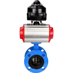 Затвор дисковый поворотный WBV1313E-2W-F-H Ду125 Ру16 фланцевый, корпус - чугун GGG40, диск - чугун GGG40, уплотнение - EPDM, с пневмоприводом PA-DA-130 и БКВ APL-510N EX