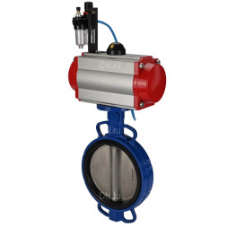 Затвор дисковый поворотный WBV1432E-2W-Fb-H Ду200 Ру16, корпус - чугун GGG50, диск - нержавеющая сталь 316L, уплотнение - EPDM, с пневмоприводом PA-DA-130 двойного действия, пневмораспределителем 4M310-08 DC24V, БПВ AFC2000