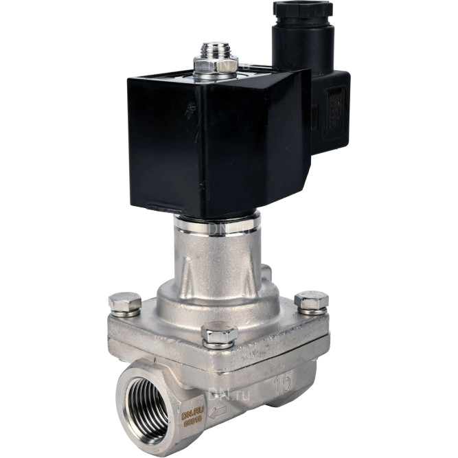 Клапан электромагнитный VS731-PT-NC-220VAC 1 1/2″ Ду40 Ру10 соленоидный двухходовой, корпус - нержавеющая сталь 304, уплотнение - PTFE, внутренняя резьба, прямого действия, нормально закрытый, с нулевым перепадом давления, катушка - 220В в Хабаровске