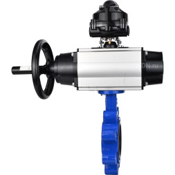 Затвор дисковый поворотный WBV1616E-2W-Fb-H Ду125 Ру16 LUG корпус - чугун QT450, диск - чугун QT450, уплотнение - EPDM, с пневмоприводом PA-DA-105-1, пневмораспределителем 4M310-08 AC220V и БКВ APL-510N EX