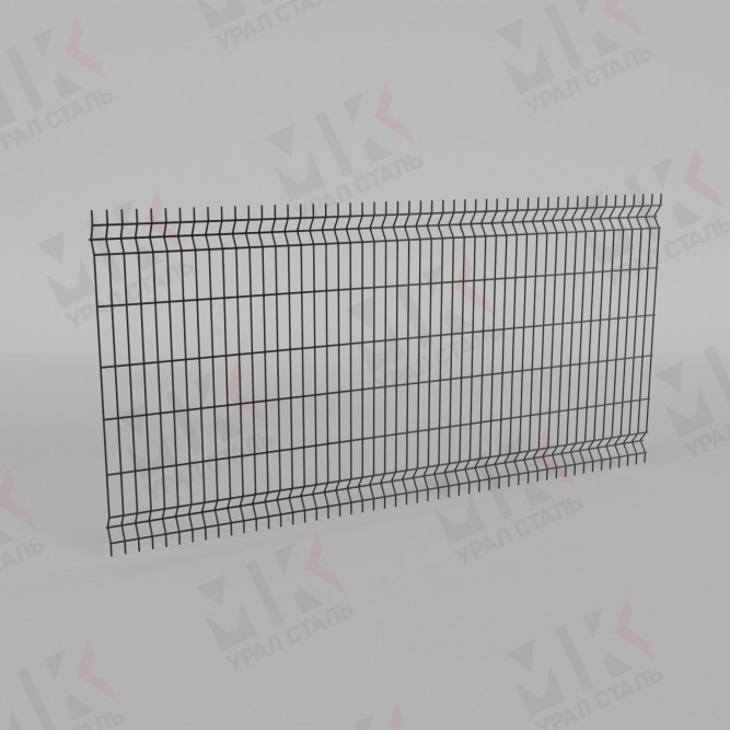 3Д забор черный (RAL 9005) 2500х2500х3 Light в Хабаровске