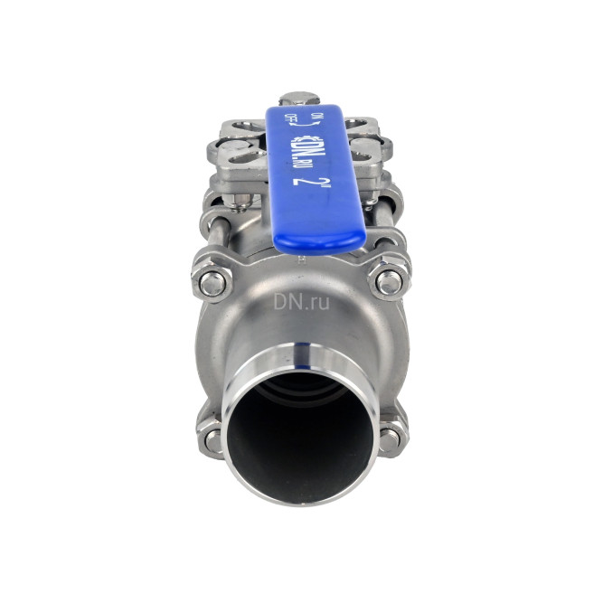 Кран шаровой BV3131P(3pc)-FP-W-ISO-H LONG Ду40 Ру40 полнопроходной, трехсоставной, корпус - нержавеющая сталь 304, уплотнение - PTFE, под приварку, с рукояткой в Хабаровске