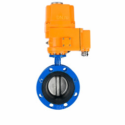 Затвор дисковый поворотный WBV1331E-2W-F-H Ду50 Ру16 фланцевый, корпус - чугун GGG40, диск - нержавеющая сталь 304, уплотнение - EPDM, с электроприводом QT-EX-015M-O2-220VAC-У1 с моментной муфтой 220В