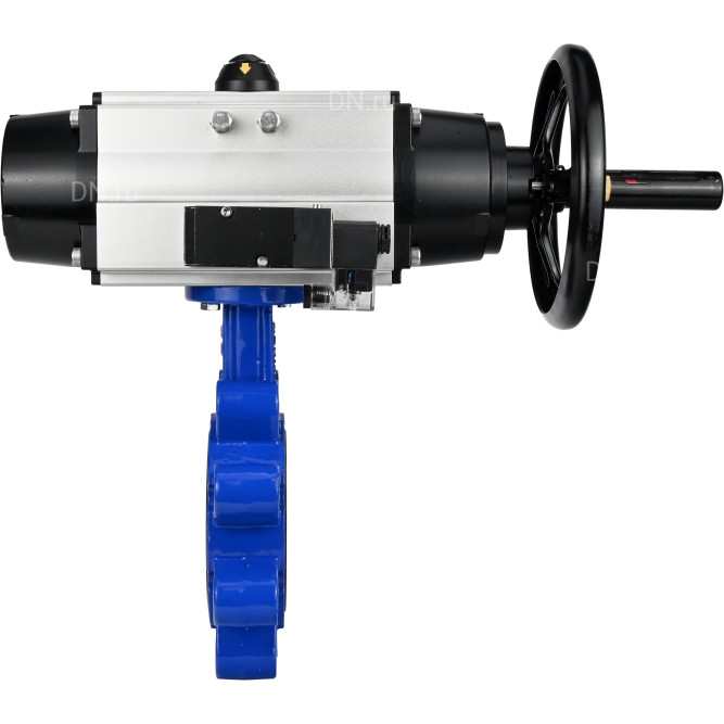 Затвор дисковый поворотный WBV1616E-2W-Fb-H Ду125 Ру16 LUG корпус - чугун QT450, диск - чугун QT450, уплотнение - EPDM, с пневмоприводом PA-DA-105-1 и пневмораспределителем 4M310-08 AC220V в Хабаровске