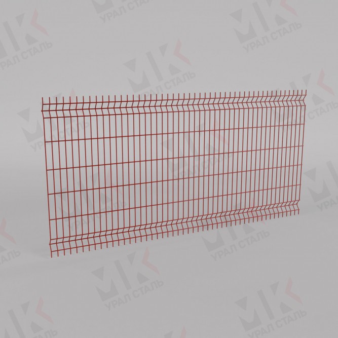 3Д забор красный (RAL 3032) 2500х2500х6 Light в Хабаровске