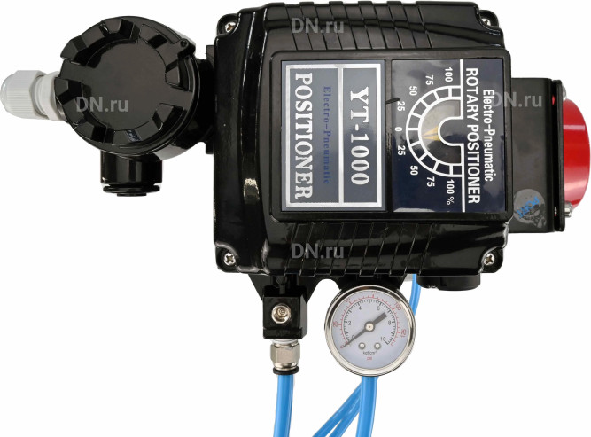 Кран шаровой BV3232P(4pc)-SP-3WL-T-ISO-H Ду40 Ру63 стандартнопроходной, внутренняя резьба, нержавеющая сталь SS316, L-типа, c пн.приводом PA-DA-065 двойного действия и электропневматическим позиционером YT-1000RSN с обратной связью в Хабаровске