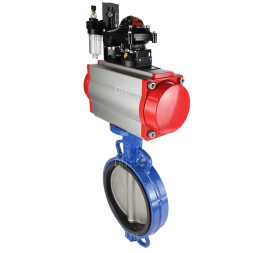 Затвор дисковый поворотный WBV1132N-2W-Fb-H Ду200 Ру16, корпус - чугун GG25, диск - нержавеющая сталь 316L, уплотнение - NBR, с пневмоприводом PA-SA-160, пневмораспределителем 4M310-08 DC24V, БКВ APL-210N, БПВ AFC2000