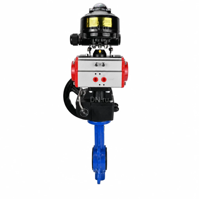 Затвор дисковый поворотный WBV1413E-2W-Fb-H Ду40 Ру16, корпус - чугун GGG50, диск - чугун GGG40, уплотнение - EPDM, с пневмоприводом PA-DA-052, БКВ APL-510N EX и ручным дублером MON1-250-T26-ISO в Хабаровске