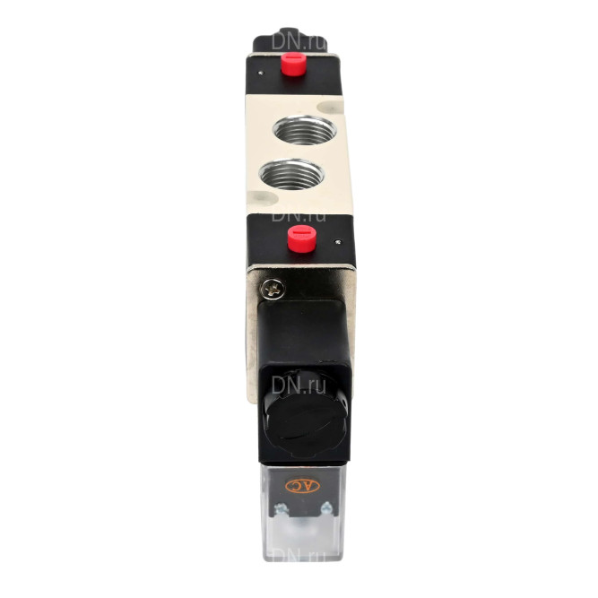 Пневмораспределитель 4V320-10 AC220V 3/8″ бистабильный, пятиканальный, с двусторонним ЭМУ (подключение со шлангами) в Хабаровске