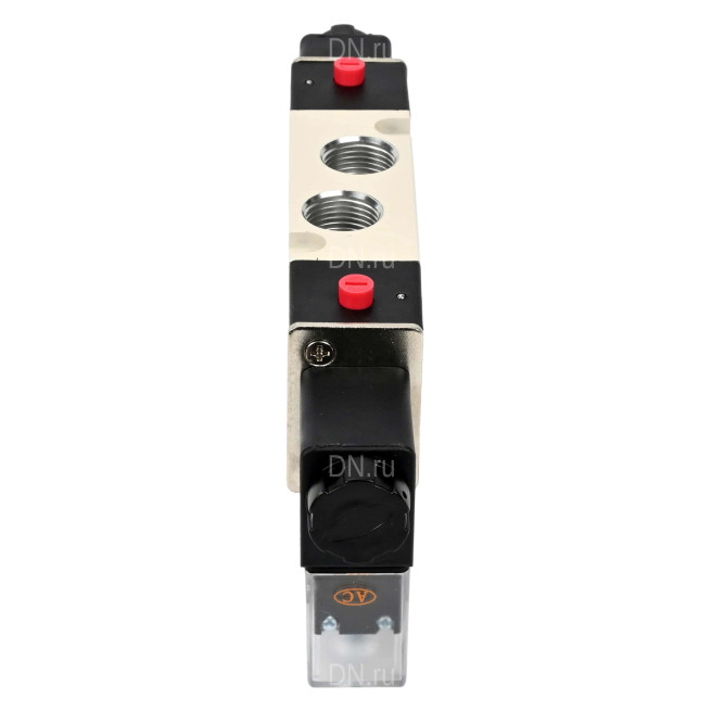 Пневмораспределитель 4V320-10 AC220V 3/8″ бистабильный, пятиканальный, с двусторонним ЭМУ (подключение со шлангами) в Хабаровске