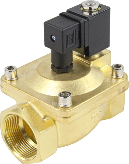 Клапан электромагнитный VS400-ET-NC-24VDC 1 1/2″ Ду40 Ру16, соленоидный двухходовой, корпус - латунь, уплотнение - EPDM, резьбовой, нормально-закрытый, пилотный, катушка - 24В в Хабаровске