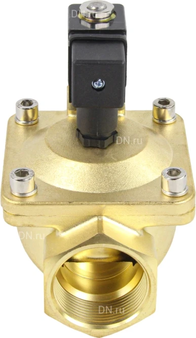 Клапан электромагнитный VS400-ET-NC-24VDC 1 1/2″ Ду40 Ру16, соленоидный двухходовой, корпус - латунь, уплотнение - EPDM, резьбовой, нормально-закрытый, пилотный, катушка - 24В в Хабаровске