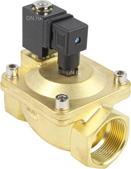 Клапан электромагнитный VS400-ET-NC-24VDC 1 1/2″ Ду40 Ру16, соленоидный двухходовой, корпус - латунь, уплотнение - EPDM, резьбовой, нормально-закрытый, пилотный, катушка - 24В в Хабаровске