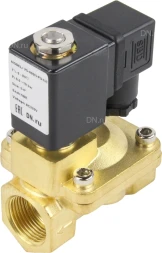 Клапан электромагнитный VS400-NT-NC-24VDC 1″ Ду25 Ру16, соленоидный двухходовой, корпус - латунь, уплотнение - NBR, резьбовой, нормально-закрытый, пилотный, катушка - 24В