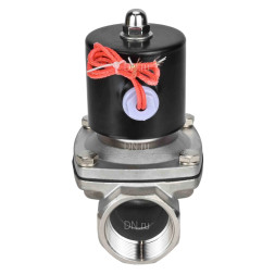 Клапан электромагнитный VS131-NT-NC-24VDC 1 1/4″ Ду32 Ру10, соленоидный двухходовой, корпус - нержавеющая сталь 304, уплотнение - NBR, резьбовой, нормально-закрытый, прямого действия, катушка - 24В