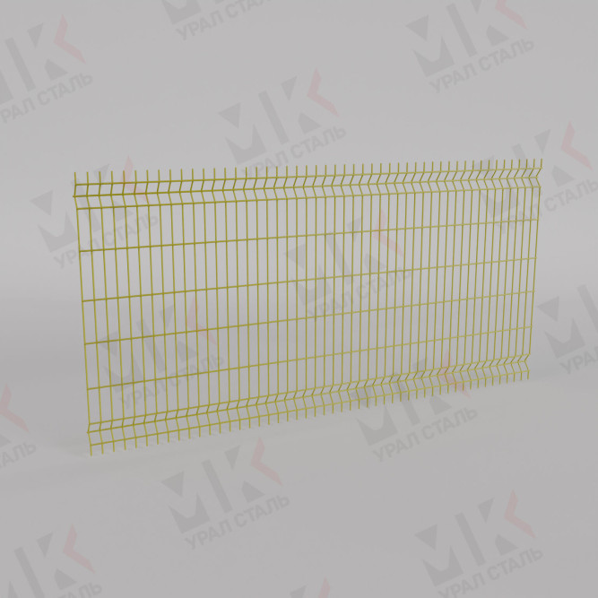 3Д забор желтый (RAL 1021) 2500х2500х4 Light в Хабаровске