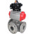 Кран шаровой BV3232P(4pc)-FP-3WL-F Ду15 Ру16 полнопроходной трехходовой, фланцевый, корпус - нержавеющая сталь SS316, с пневмоприводом PA-SA-052 с возвратными пружинами и БКВ APL-410N EX в Хабаровске