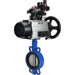 Затвор дисковый поворотный WBV1132N-2W-Fb-H Ду150 Ру16, корпус - чугун GG25, диск - нержавеющая сталь 316L, уплотнение - NBR, с пневмоприводом PA-DA-105-1, пневмораспределителем 4M310-08 DC24V, БКВ APL-210N, БПВ AFC2000