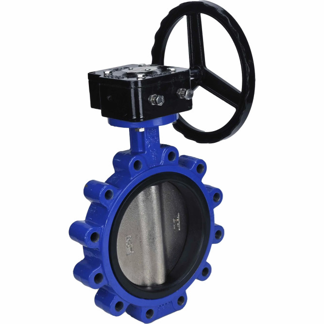 Затвор дисковый поворотный WBV1616N-2W-Fb-R Ду250 Ру16 LUG межфланцевый, корпус - чугун QT450, диск - чугун QT450, уплотнение - NBR, с редуктором в Хабаровске
