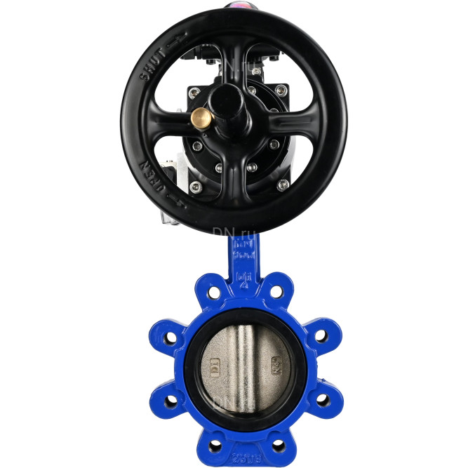 Затвор дисковый поворотный WBV1616N-2W-Fb-H Ду125 Ру16 LUG корпус - чугун QT450, диск - чугун QT450, уплотнение - NBR, с пневмоприводом PA-DA-105-1, пневмораспределителем 4M310-08 DC24V и БКВ APL-210N в Хабаровске