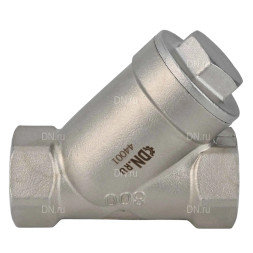 Клапан обратный VCSY3232P-T 3/4″ Ду20 Ру40 Y-образный, резьбовой, пружинный, корпус - нержавеющая сталь 316, диск - нержавеющая сталь 316, уплотнение - PTFE