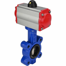Затвор дисковый поворотный WBV1616E-2W-Fb-H Ду125 Ру16 LUG корпус - чугун QT450, диск - чугун QT450, уплотнение - EPDM, с пневмоприводом PA-SA-140 и пневмораспределителем 4M310-08 AC220V