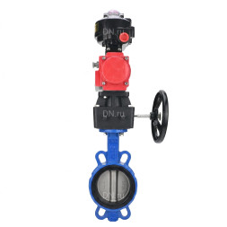 Затвор дисковый поворотный WBV1432N-2W-Fb-H Ду40 Ру16, корпус - чугун GGG50, диск - нержавеющая сталь 316L, уплотнение - NBR, с пневмоприводом PA-DA-052 двойного действия, с БКВ APL-510N EX, с ручным дублером MON1-250-T26-ISO