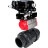 Кран шаровой BV4242E-FP-GRM-ISO Дн15 Ру10 полнопроходной, корпус - НПВХ, шар - НПВХ, уплотнение - EPDM, с пневмоприводом PA-DA-052 и пневмопозиционером YT-1000RSN с обратной связью в Хабаровске