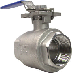 Кран шаровой BV3232P(2pc)-FP-T-ISO-H Ду50 Ру63 полнопроходной двухходовой, нержавеющая сталь 316, внутренняя резьба, уплотнение - PTFE, с ISO-фланцем и рукояткой, 14х14, F05/F07