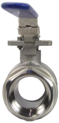 Кран шаровой BV3232P(2pc)-FP-T-ISO-H Ду50 Ру63 полнопроходной двухходовой, нержавеющая сталь 316, внутренняя резьба, уплотнение - PTFE, с ISO-фланцем и рукояткой, 14х14, F05/F07